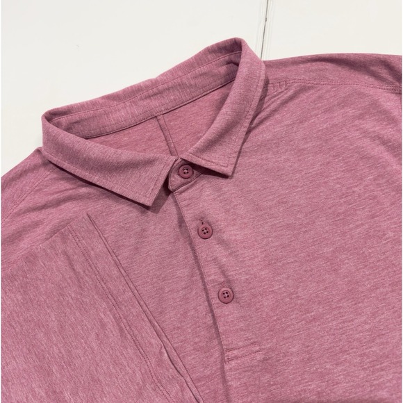 lululemon athletica Other - Lululemon Men's Evolution Performance Golf Polo Shirt Size M Pink Stretch Preppy